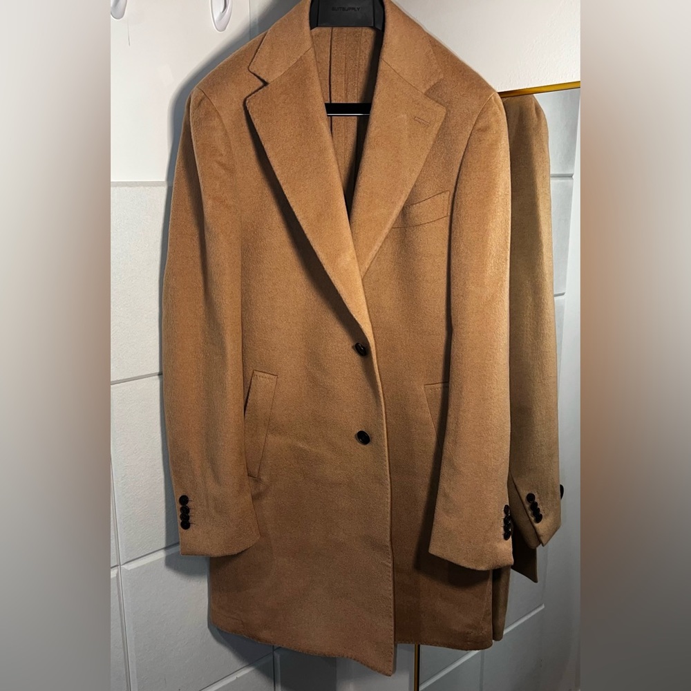 SUITSUPPLY Camel Hair Vicenza Topcoat 46R